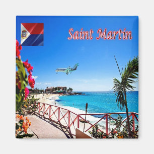 zMF007 SAINT MARTIN, Panorama, America, Fridge Magnet