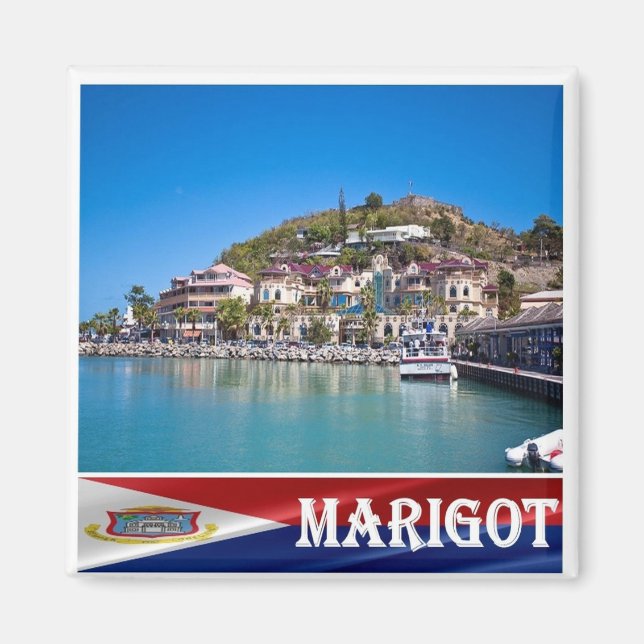 zMF008 MARIGOT, Saint Martin, America, Fridge Magnet (Front)
