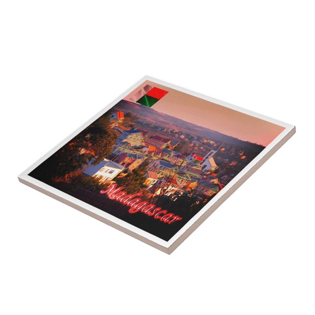 zMG003 MADAGASCAR, Sunset, Africa, Ceramic Tile (Side)