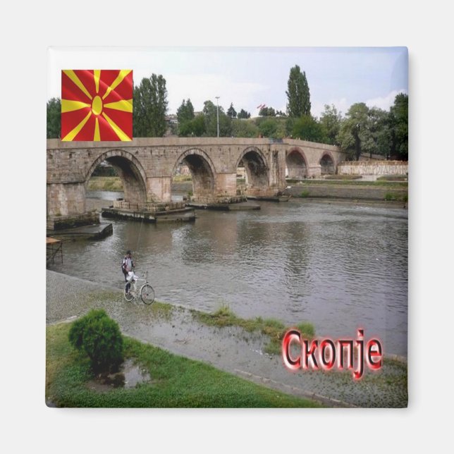 zMK005 SKOPJE, North Macedonia, Europe Magnet (Front)