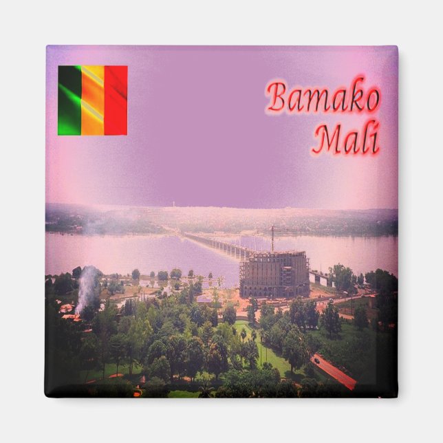 zML003 MALI, Bamako Bridge, Africa, Fridge Magnet (Front)