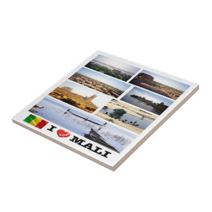 zML012 MALI I Love, Mosaic, Africa, Ceramic Tile
