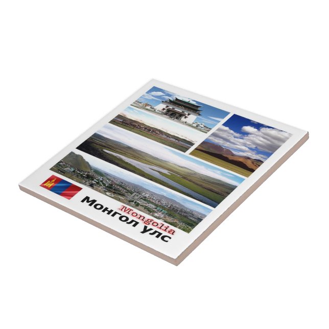 zMN003 MONGOLIA mosaic, Asia, Ceramic Tile (Side)