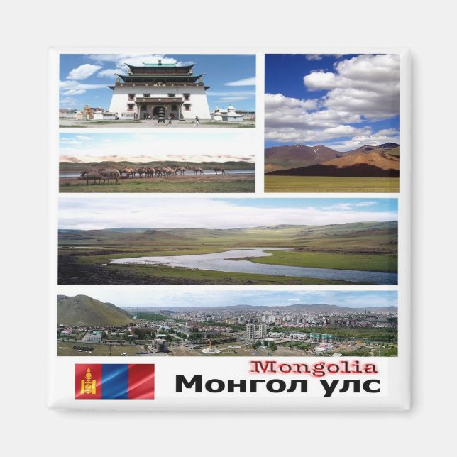 zMN003 MONGOLIA mosaic, Asia, Fridge Magnet (Front)