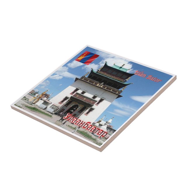 zMN009 GANDAN MONASTERY, Mongolia, Asia, Ceramic Tile (Side)