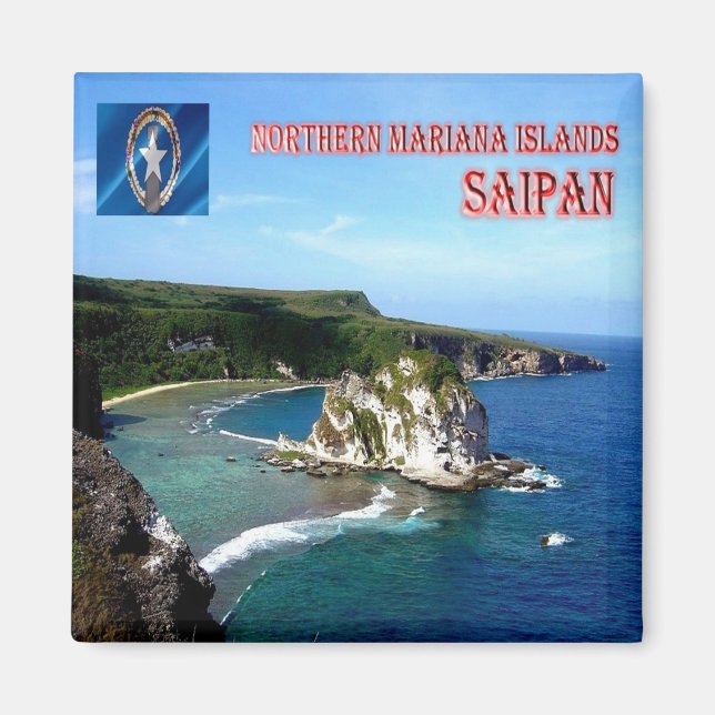 zMP006 SAIPAN, NORTHERN MARIANA ISLANDS, Fridge Magnet (Front)
