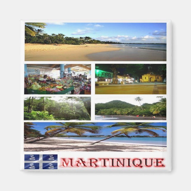 zMQ003 martinique, Mosaic, America, Fridge Magnet (Front)
