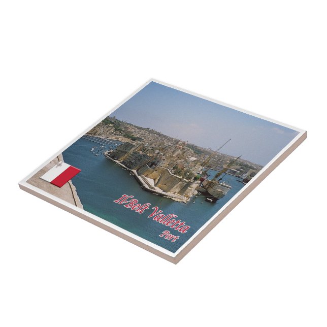 zMT013 IL BELT VALLETTA port, Malta, Ceramic Tile (Side)