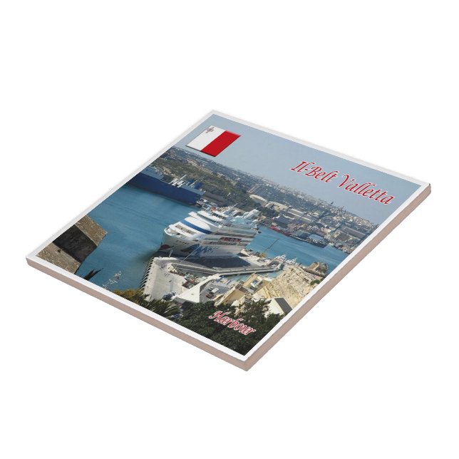 zMT014 IL BELT Harbour VALLETTA, Malta, Ceramic Tile (Side)