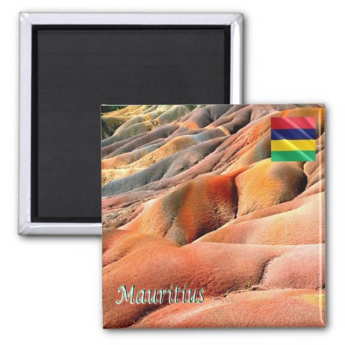 zMU027 MAURITIUS Chamarel Colored Earths Fridge Magnet