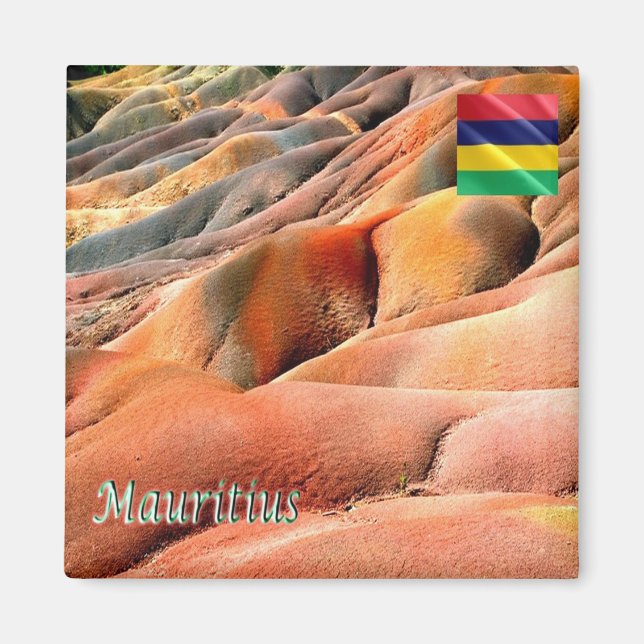 zMU027 MAURITIUS, Chamarel, Colored Earths, Fridge Magnet (Front)