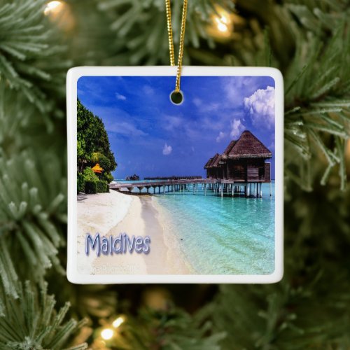 zMV004 islands MALDIVES beach Asia Ceramic Ornament