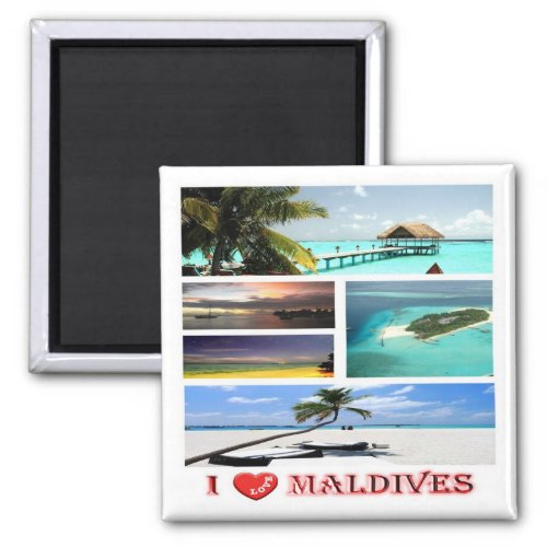 zMV009 i love MALDIVES collage Fridge Magnet