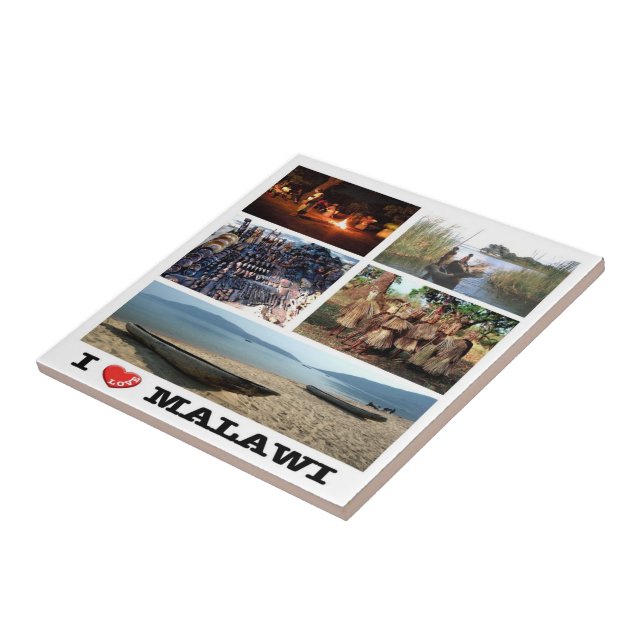 zMW009 MALAWI I Love, Mosaic, Africa, Ceramic Tile (Side)