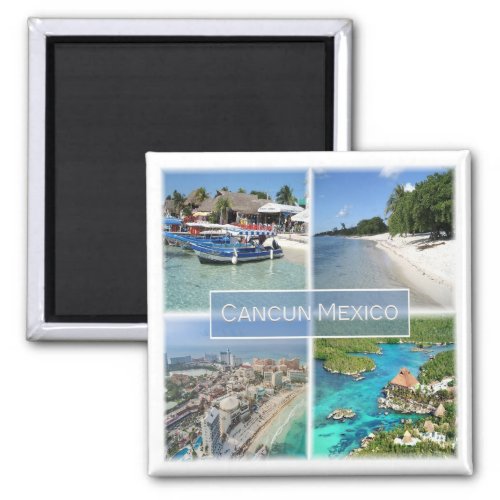 zMX003 CANCUN Mosaic Mexico America Fridge Magnet