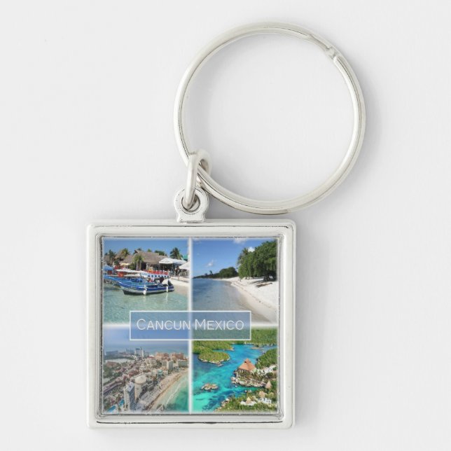 zMX003 CANCUN, Mosaic, Mexico, America, Keychain (Front)