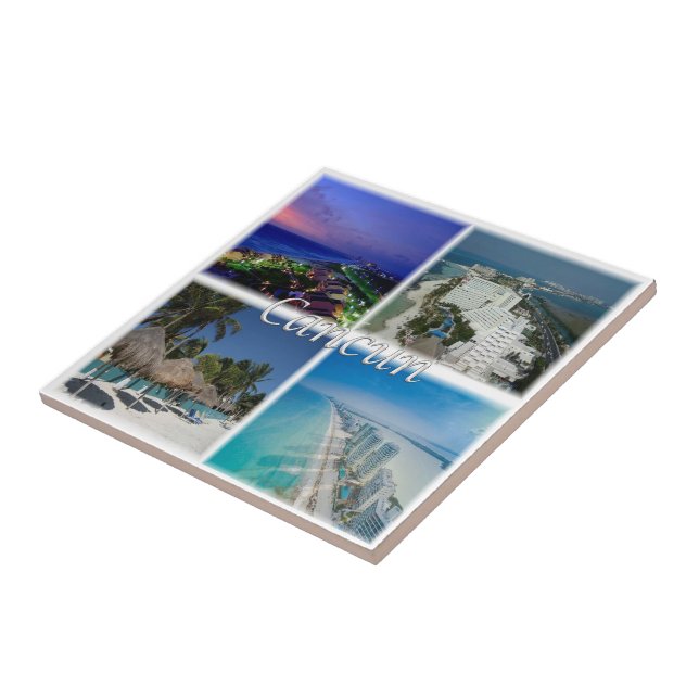 zMX005  CANCUN, Mosaic, Mexico, America, Ceramic Tile (Side)