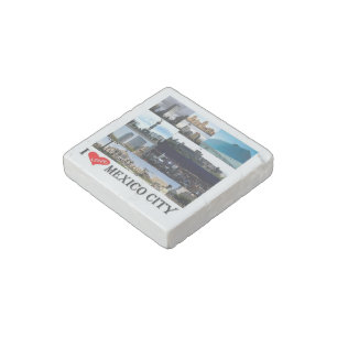 zMX008 mosaic of MEXICO CITY I Love, Stone Magnet