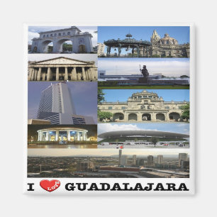 zMX017 GUADALAJARA I Love, Mosaic, Mexico, Fridge Magnet