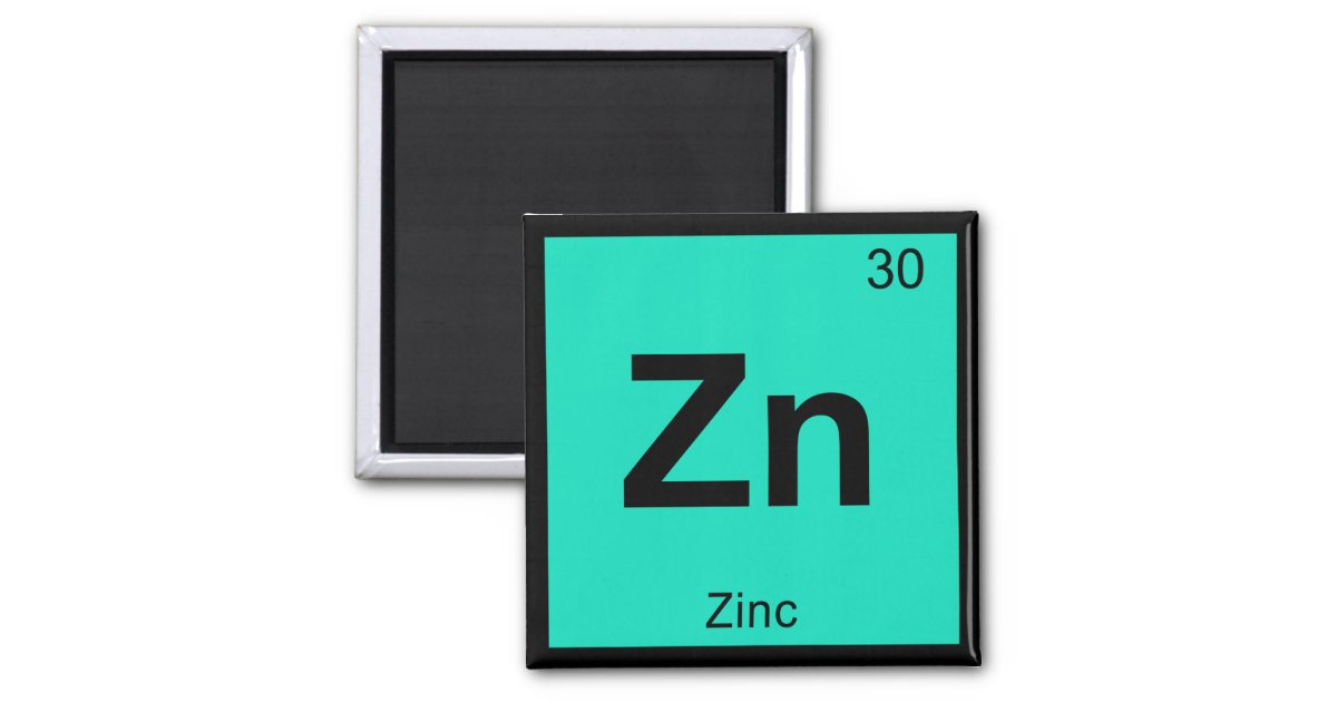 Zn Zinc Chemistry Periodic Table Symbol Element Magnet Zazzle