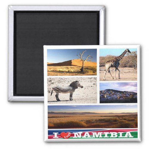 zNA007 NAMIBIA I Love Mosaic Africa Fridge Magnet