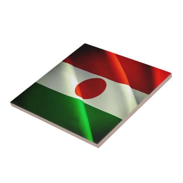 zNE002 NIGER, Waving Flag, Africa, Ceramic Tile (Side)