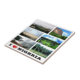 zNG011 NIGERIA I Love, Mosaic, Africa, Ceramic Tile