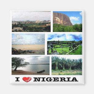 zNG011 NIGERIA I Love, Mosaic, Africa, Fridge Magnet