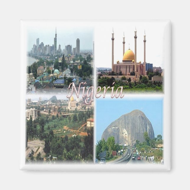 zNG012 NIGERIA,  Mosaic, Africa, Fridge Magnet (Front)