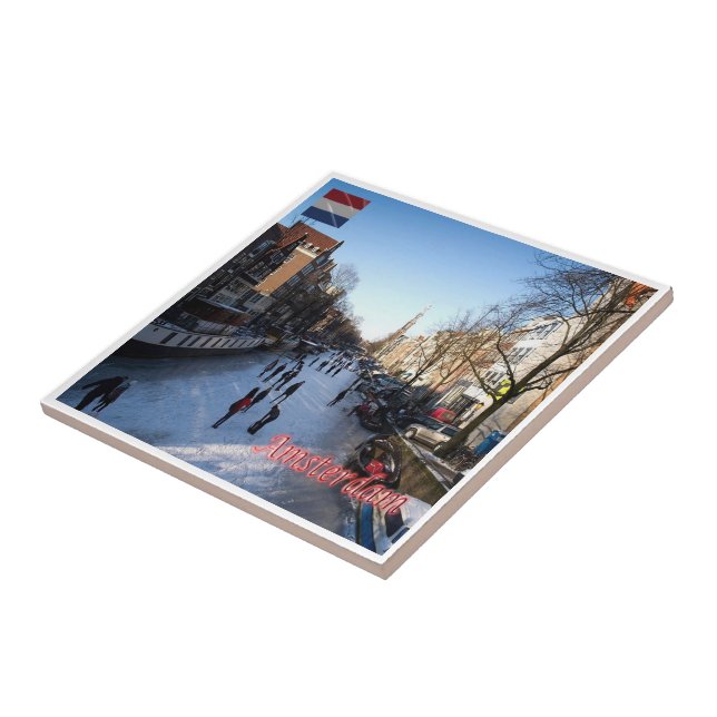 zNL007 AMSTERDAM panorama, Netherlands, Ceramic Tile (Side)