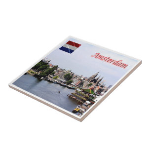 zNL010 AMSTERDAM seen from the sky, Ceramic Tile