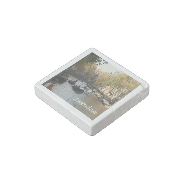 zNL017 AMSTERDAM navigable canal, Stone Magnet (Angled)