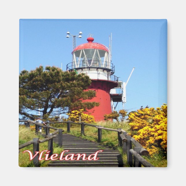 zNL021 VLIELAND lighthouse, Dutch Frisian Islands, Magnet (Front)