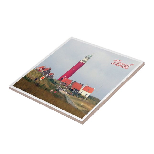 zNL023 TEXEL LIGHTHOUSE Frisian Islands, Ceramic Tile (Side)