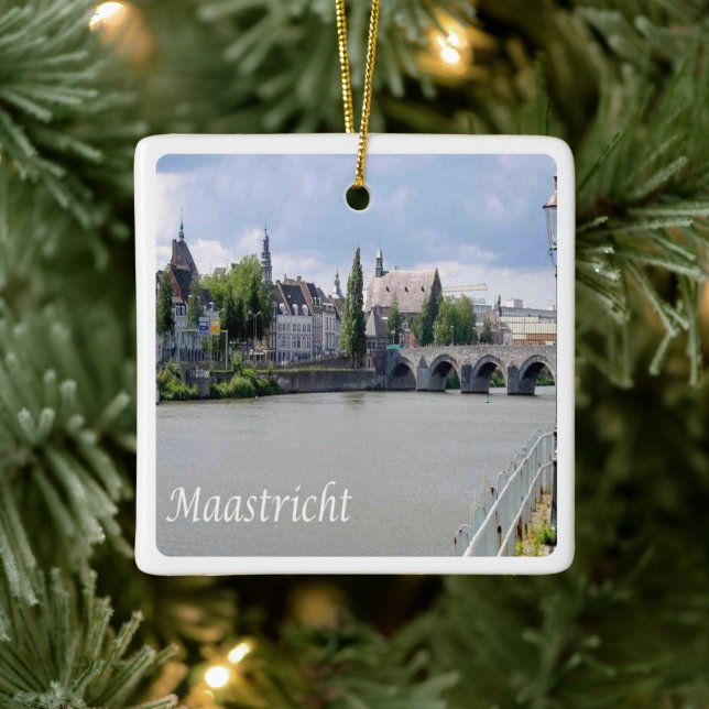 zNL027 MAASTRICHT Meuse river MASS, Europe, Ceramic Ornament (Tree)