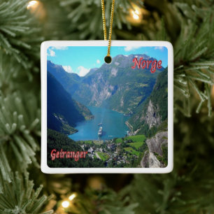 zNO005 GEIRANGER, Norway, Europe, Ceramic Ornament