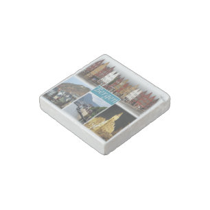 zNO009 BERGEN, Norway, Europe, Stone Magnet