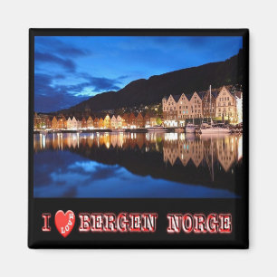 zNO021 BERGEN, Norway "I  Love", Fridge Magnet