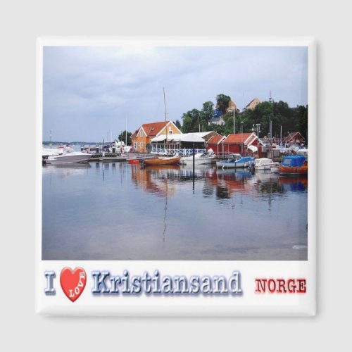 zNO048 KRISTIANSAND I Love Norway Fridge Magnet