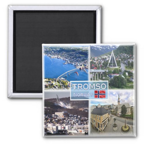 zNO049 TROMSO Artic Cathedral aerial view Norway Magnet