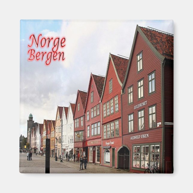 zNO073 BERGEN BRYGGEN, Norway, Europe, Fridge Magnet (Front)