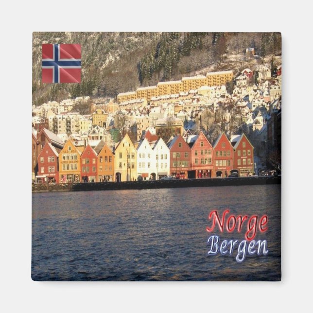zNO074 BERGEN BRYGGEN, Norway, Europe, Fridge Magnet (Front)