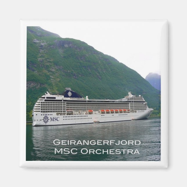 zNO122 GEIRANGERFJORD, MSC Orchestra, Norway,  Magnet (Front)