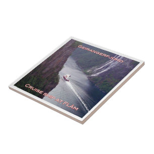 zNO123 GEIRANGERFJORD, MSC Kong Harald, Norway, Ceramic Tile