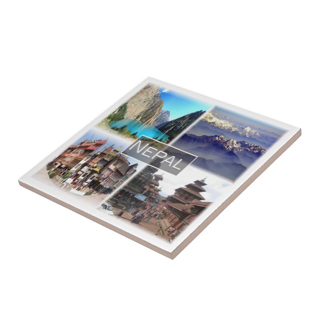 ZNP009 NEPAL collage, Asia, Ceramic Tile (Side)