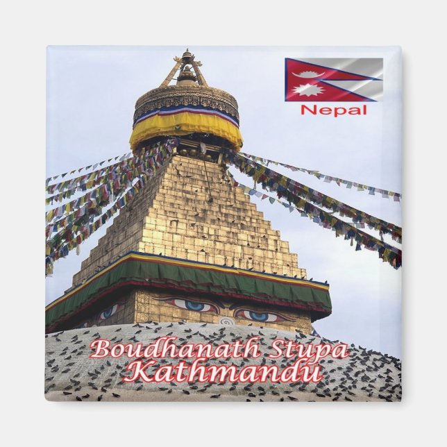 zNP014 BOUDHANATH STUPA, Kathmandu, Nepal, Fridge Magnet (Front)