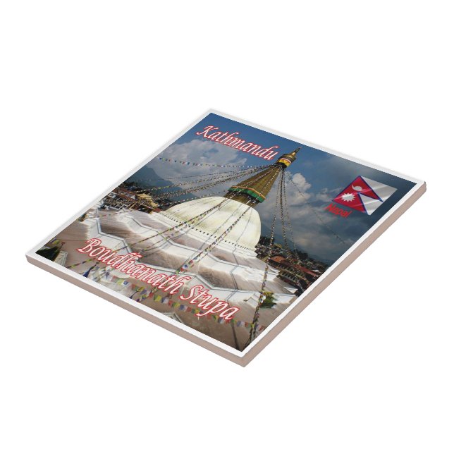 zNP015 BOUDHANATH STUPA, Kathmandu, Nepal, Ceramic Tile (Side)