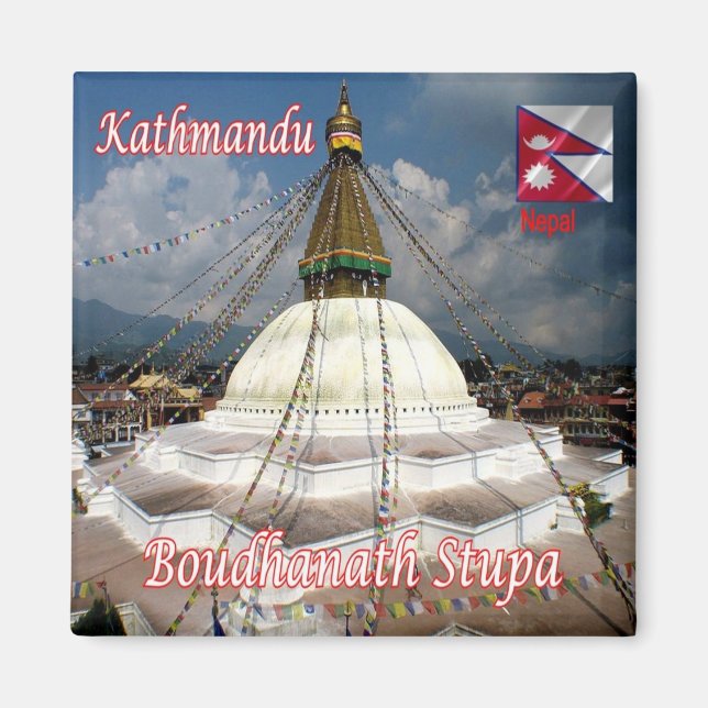 zNP015 BOUDHANATH STUPA, Kathmandu, Nepal, Fridge Magnet (Front)