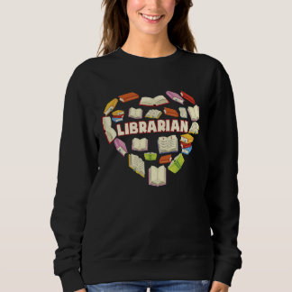ZNq4 Heart Librarian Book   Back To School Sweatshirt