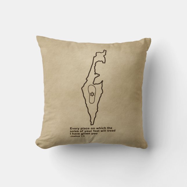 Zo Artzeinu - Joshua 1:3 Throw Pillow (Front)